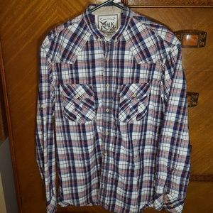 FCUK French Connection Western Shirt in Plaid, Med
